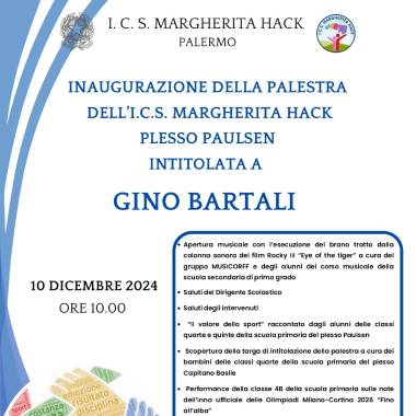 Dichiarazione consigliere Antonino Abbate - Inaugurazione palestra dell'ICS Margherita Hack intitolata al ciclista e dirigente sportivo GINO BARTALI