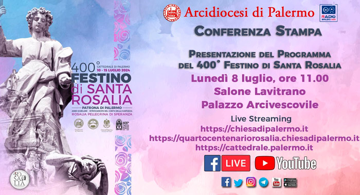 400° Festino Santa Rosalia. Diretta streaming conferenza stampa presentazione