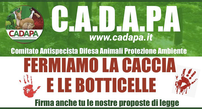 Istanza per la raccolta di firme Referendum di CADAPA - Comitato antispecista difesa animali protezione ambiente